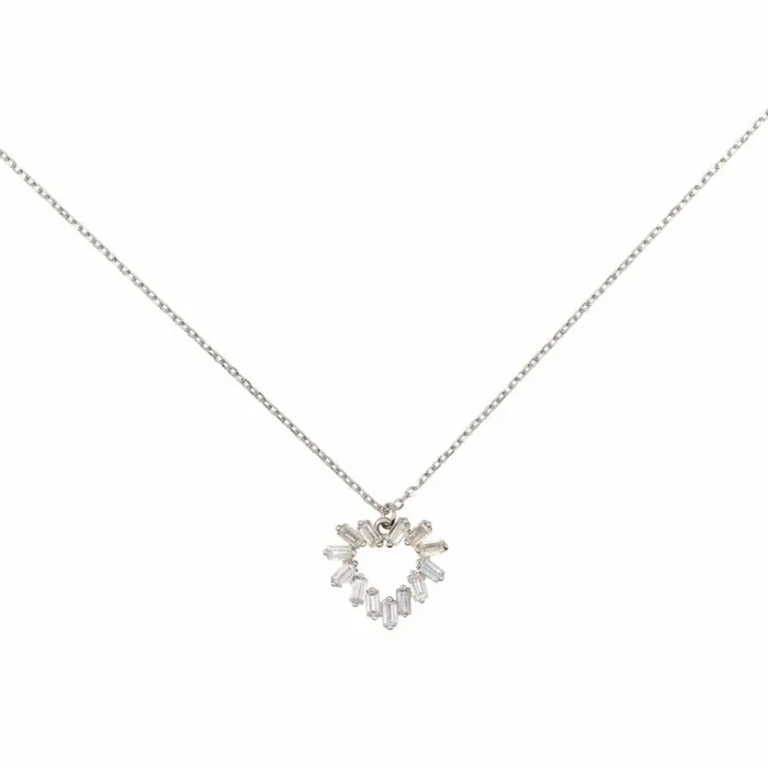 Halskette 925 Silber Crystal Love von DEES JEWELRY mit funkelnden Zirkonia, edel rhodiniert