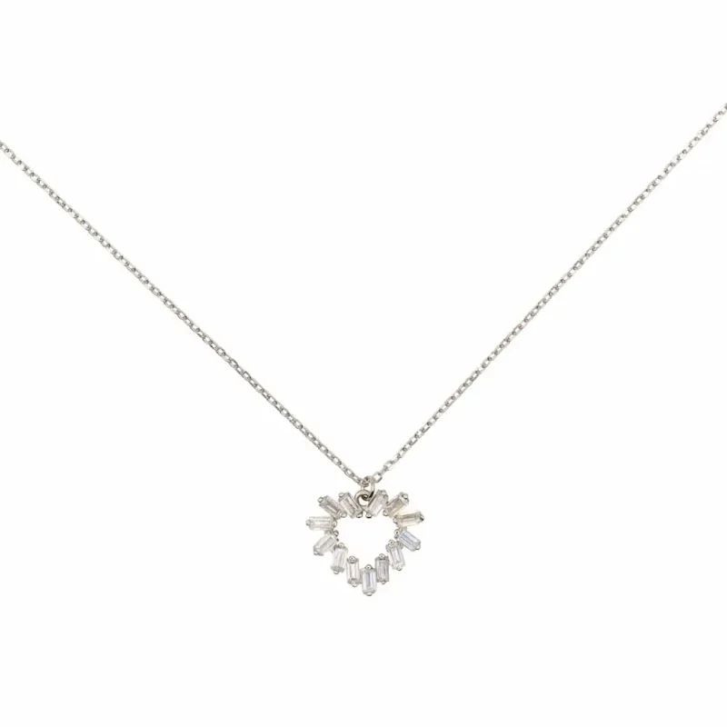 Halskette 925 Silber Crystal Love von DEES JEWELRY mit funkelnden Zirkonia, edel rhodiniert