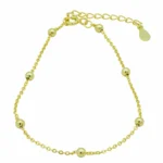 Armband 925 Silber vergoldet Luxe Sphere mit minimalistischen Kugel-Anhängern auf edler Basis von DEES JEWELRY