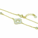 Armband 925 Silber vergoldet Perlmutt Pure Blossom mit violett-blau schimmernder Einlage von DEES JEWELRY