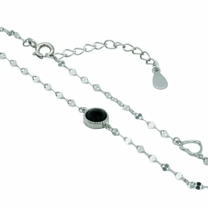 Armband 925 Sterling Silber Onyx Eclipse mit tiefschwarzem Akzent auf hochwertiger Basis von DEES JEWELRY. Jetzt online entdecken!