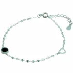 Nahaufnahme der edlen Rhodinierung und des sicheren Verschlusses am Armband 925 Sterling Silber Onyx Eclipse von DEES JEWELRY