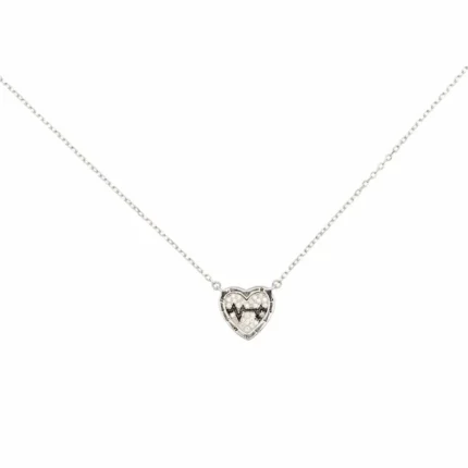Halskette 925 Silber Heartbeat Harmony von DEES JEWELRY mit funkelnden Zirkonia, edel rhodiniert