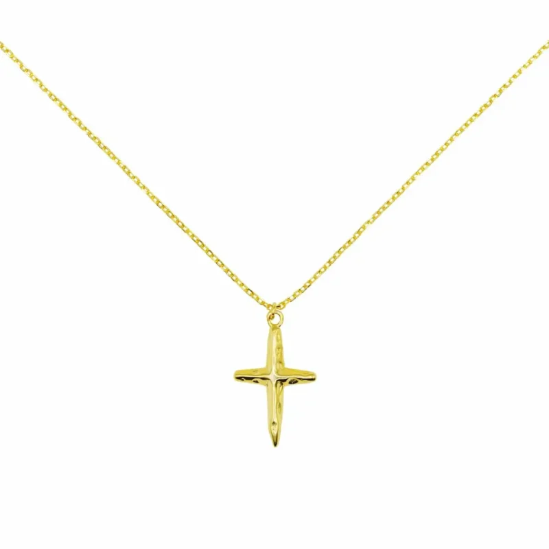 Halskette 925 silber vergoldet Graceful Cross mit Kreuz-Anhänger von DEES JEWELRY