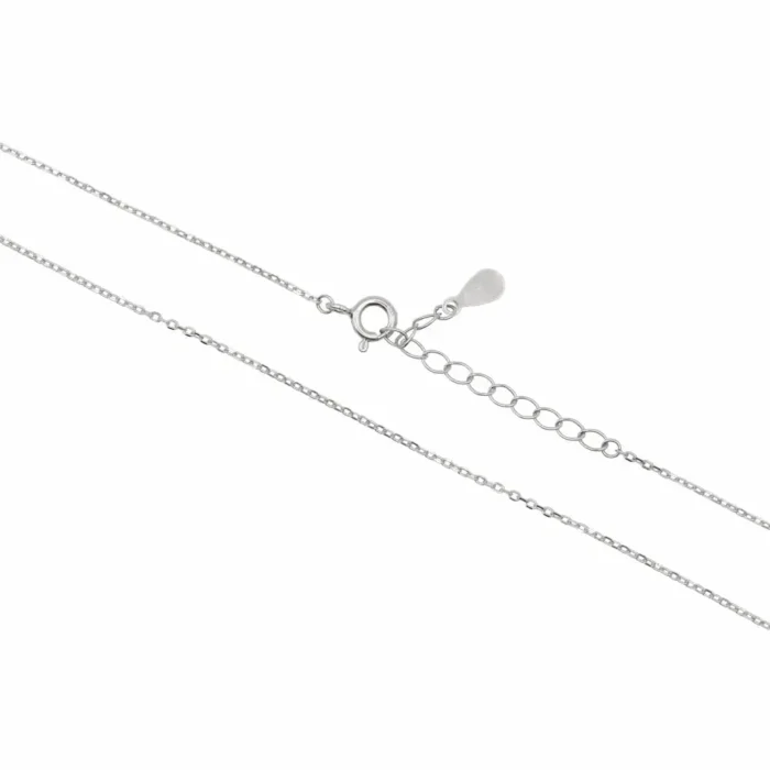 Detailansicht der hochwertigen Rhodinierung auf der 925 Silber vergoldet Basis der Celestial Cross Kreuzkette von DEES JEWELRY