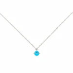 Halskette 925 Silber vergoldet Basis – Celestial Cross Kreuzkette in Silber-Optik mit hellblauem Zirkonia bei DEES JEWELRY.