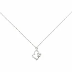 Halskette 925 Sterling Silber Eternal Love mit Herz-Schmetterling-Anhänger auf solider Basis von DEES JEWELRY