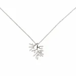 Halskette 925 Sterling Silber Nature Glow mit Zirkonia-Ast-Anhänger von DEES JEWELRY