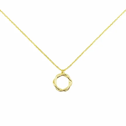 Frontansicht Halskette 925 Sterling Silber vergoldet Pure Halo