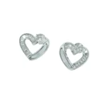 Amoris Glace Herz-Ohrringe aus 925 Sterling Silber mit funkelndem Zirkonia-Besatz – DEES JEWELRY