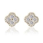 Klee Ohrringe aus 925 Silber vergoldet mit Zirkonia Besatz Modell Eternal Brilliance von DEES JEWELRY