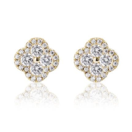 Klee Ohrringe aus 925 Silber vergoldet mit Zirkonia Besatz Modell Eternal Brilliance von DEES JEWELRY