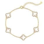 Pearl Blossom Armband aus hochwertigem 925 Sterling Silber mit edler 18K Vergoldung und Perlmutt bei DEES JEWELRY Schmuck