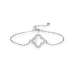 Klee Armband aus 925 Silber mit echtem Perlmutt Modell Pearl Majesty