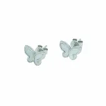 Velvet Butterfly Schmetterling Ohrstecker aus 925 Sterling Silber mit weißem Perlmutt-Inlay – DEES JEWELRY